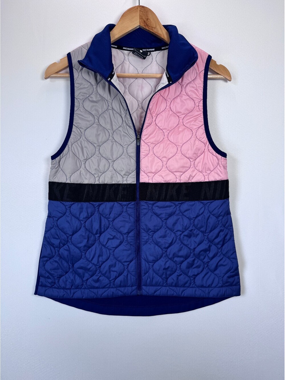 Nike AeroLayer Running Vest Women’s S Quilted Insulated Colorblock Pink Blue